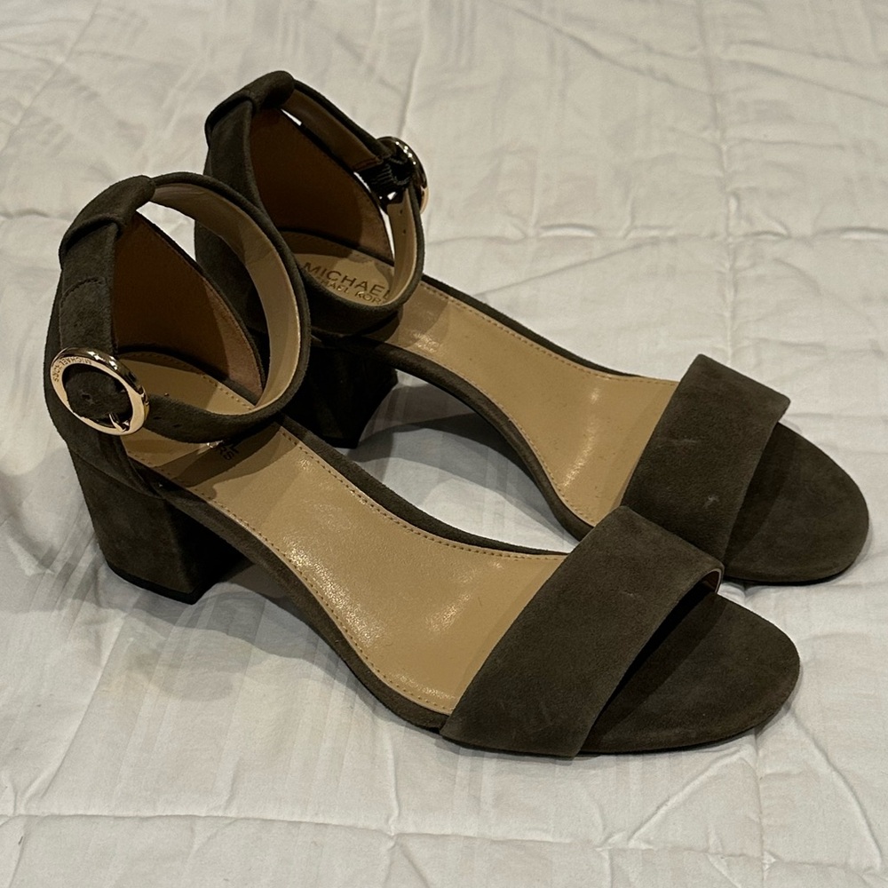 Michael Kors Lena Suede Block Heel Sandal